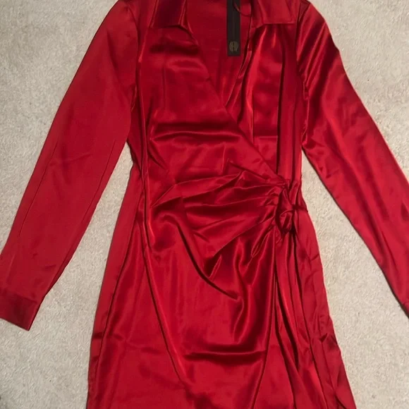 open lace back dress House of Harlow 1960 womensHHD187-F18Lotta Dress Long Sleeves Dress - Red